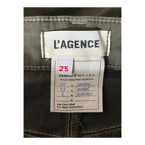 L'Agence Pants Margot high rise skinny olive size 25 - Picture 5 of 7